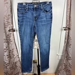 Levi’s 505 straight leg mid rise blue jeans with pockets